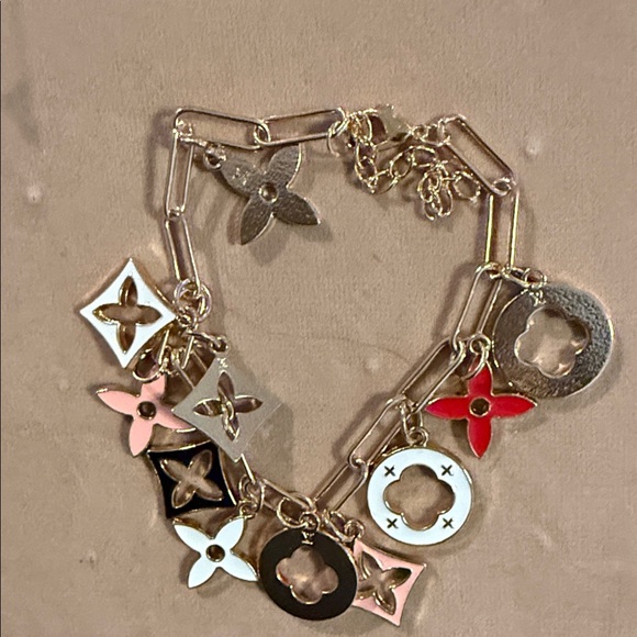 Elegant Multicolor Charm Bracelet 14k gold plated - Picture 2 of 6